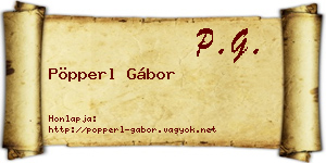 Pöpperl Gábor névjegykártya